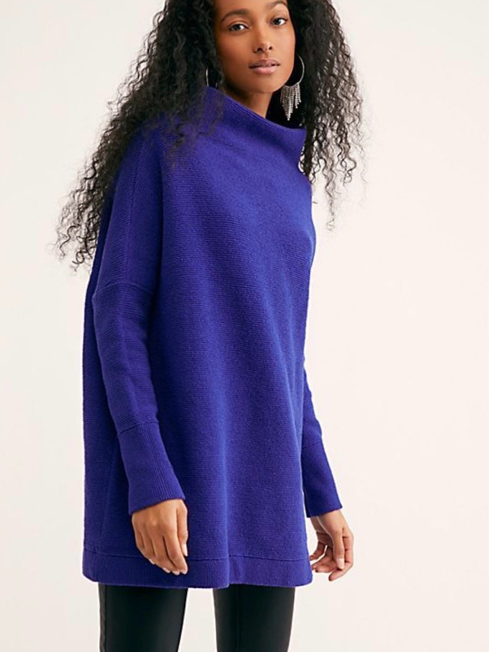 Free People Ottoman Tunic Sweater in Purple
